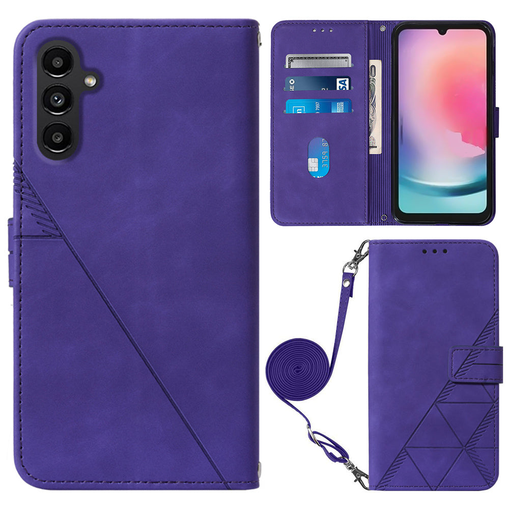 YB Imprinting Series-2 Phone Case for Samsung Galaxy S23 FE Leather Imprinted Wallet Stand Cover with Shoulder Strap YB Imprinting Series-2 Phone Case for Samsung Galaxy S23 FE Leather Imprinted Wallet Stand Cover with Shoulder Strap